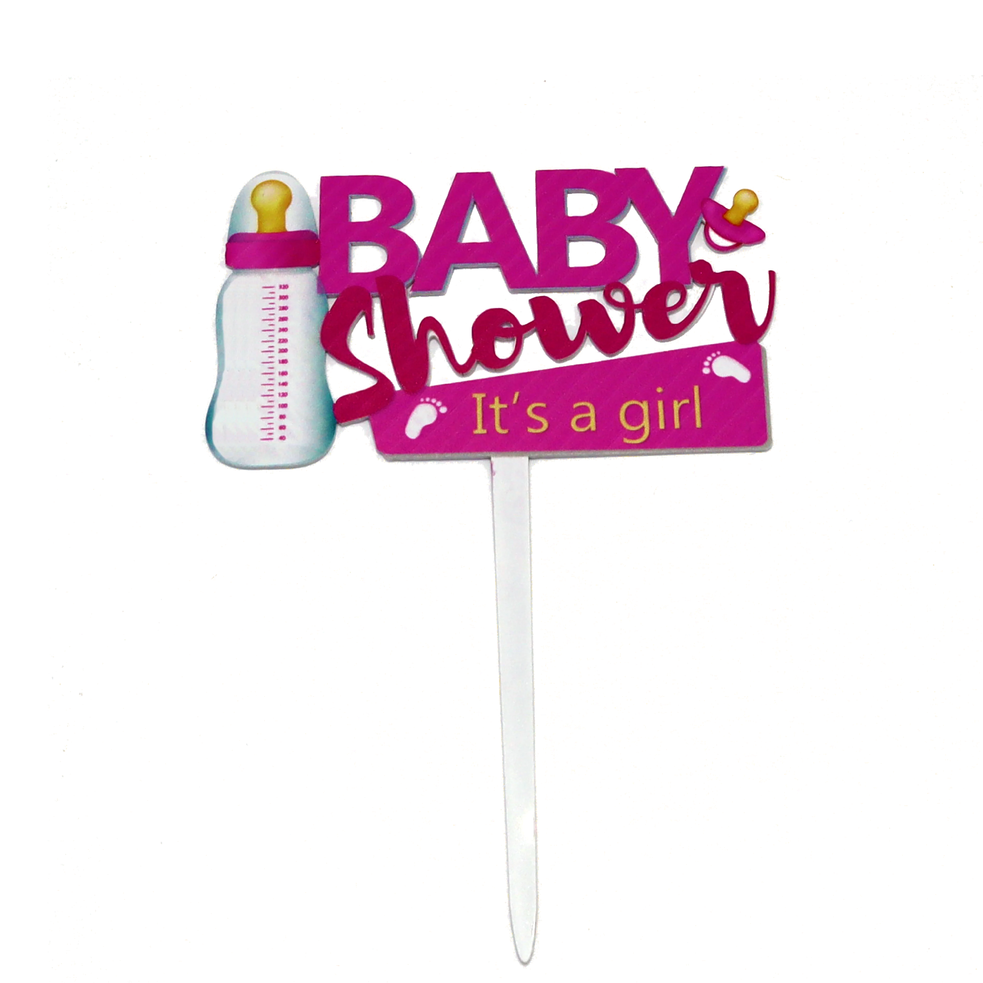 LETRERO BABY SHOWER ITS A GIRL ACRILICO ALEGRIA