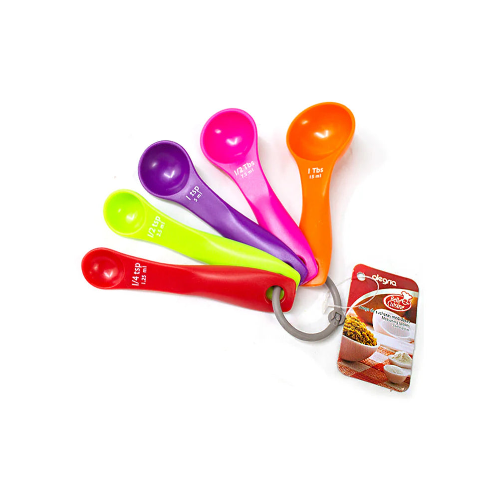 JUEGO CUCHARAS MEDIDORAS COLORES 5 PIEZAS ALEGRIA
