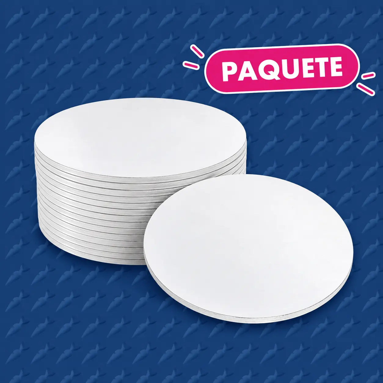 BASE REDONDA MEDIO LISTON BLANCO 32 CM PAQUETE 50 PIEZAS
