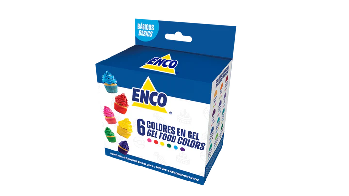 KIT 6 COLORES EN GEL BASICOS 20 GR ENCO
