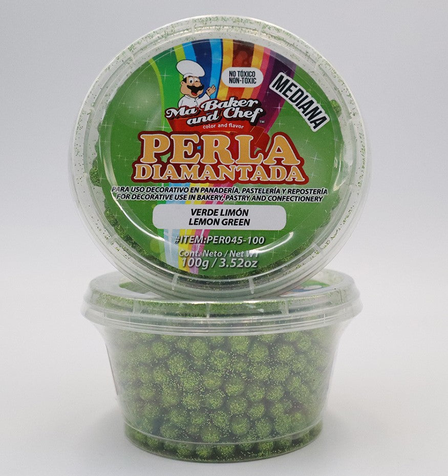 PERLA DIAMANTADA MEDIANA VERDE LIMON MA BAKER