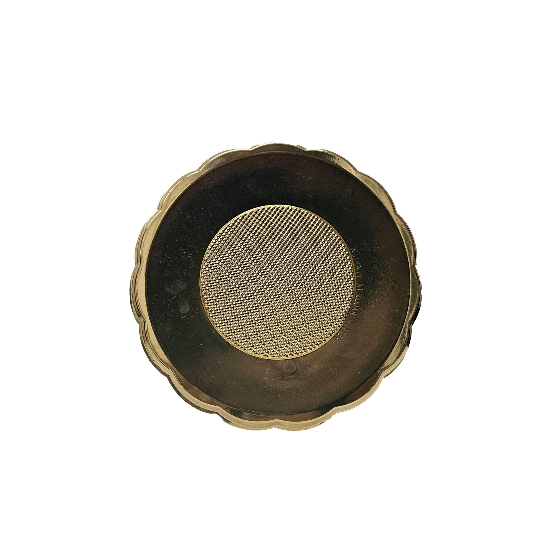 CHAROLA PLASTICO DORADA CIRCULAR 22 CM ALEGRIA