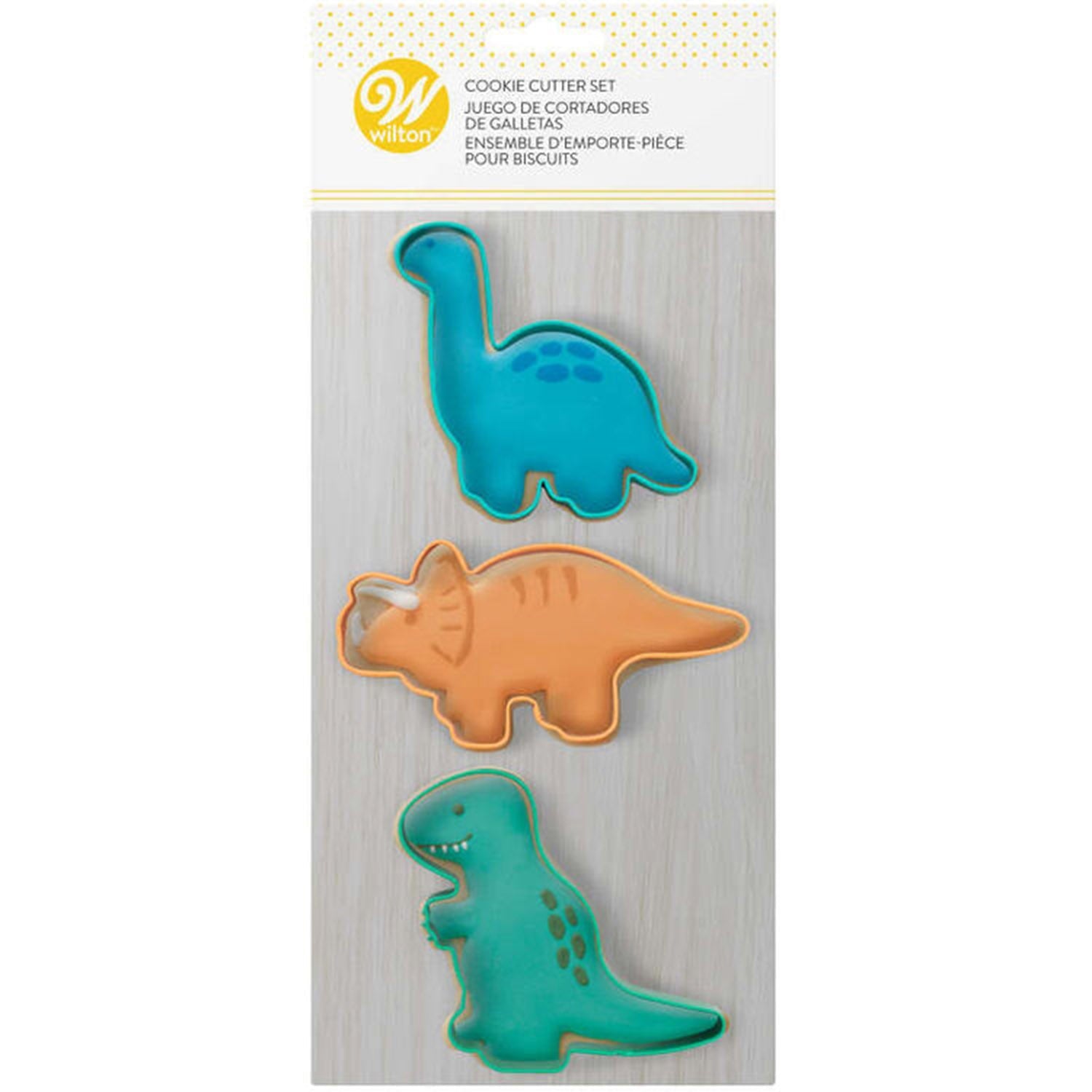 CORTADOR PLASTICO PARA GALLETAS DINOS 3 PZS
