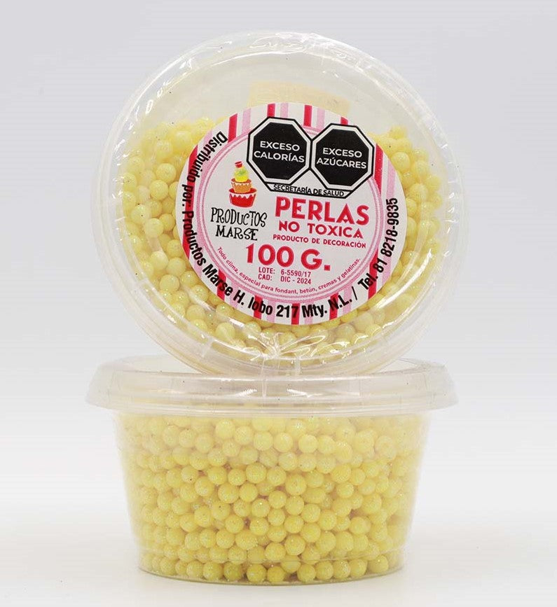 PERLA DIAMANTADA MEDIANA AMARILLA 100 GR MARSE SIN952