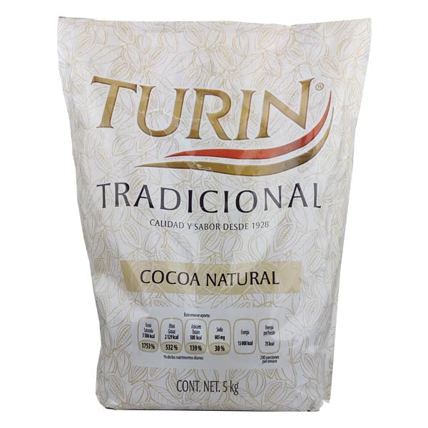 COCOA NATURAL EN POLVO 100% CACAO BOLSA 5 KG TURIN
