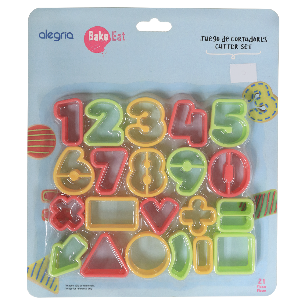CORTADOR GALLETAS PLASTICO NUMEROS, SIGNOS ALEGRIA