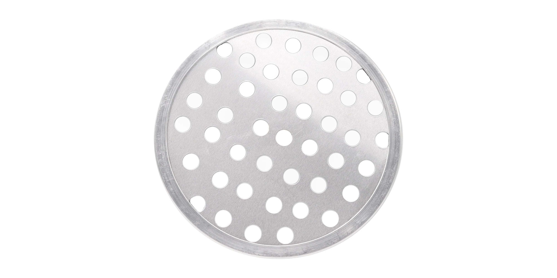 CHAROLA PIZZA PERFORADA ALUMINIO 25 CM CAL 20 ACSA ZB37