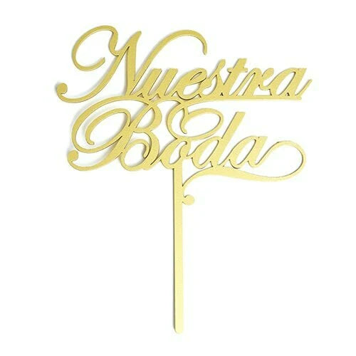 LETRERO GRANDE NUESTRA BODA ORO BAKE DARLING