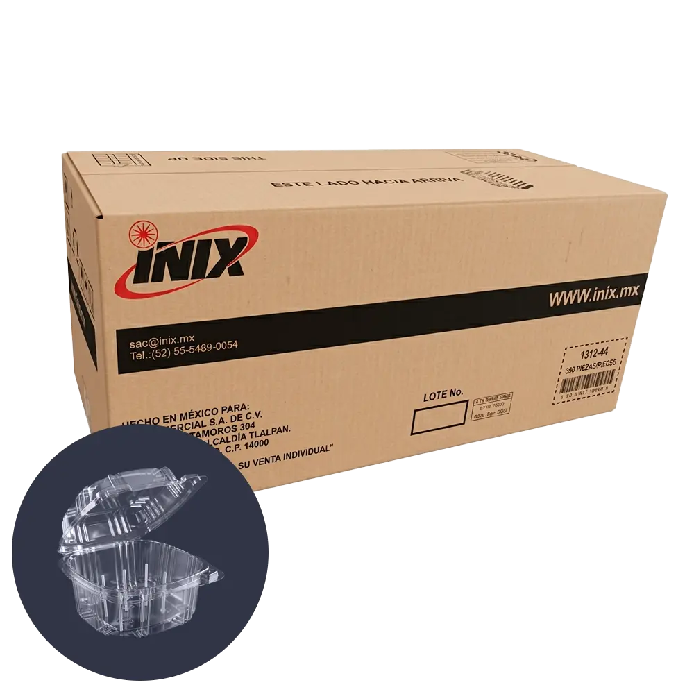 DOMO BISAGRA 13 X 12 X8 CM 16 OZ CAJA 250 PIEZAS INIX 1312-44