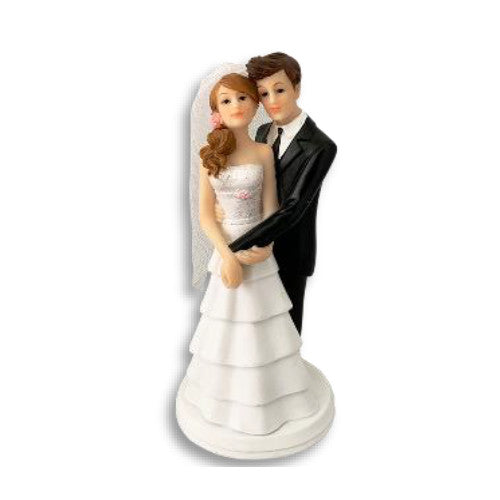 FIGURA NOVIOS FALDA OLANES POLIRESINA 18 CM ALEGRIA