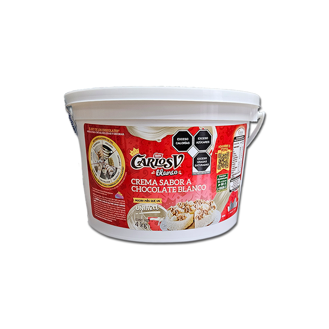 COBERTURA CARLOS V BLANCO UNTABLE CUBETA 4 KG NESTLE