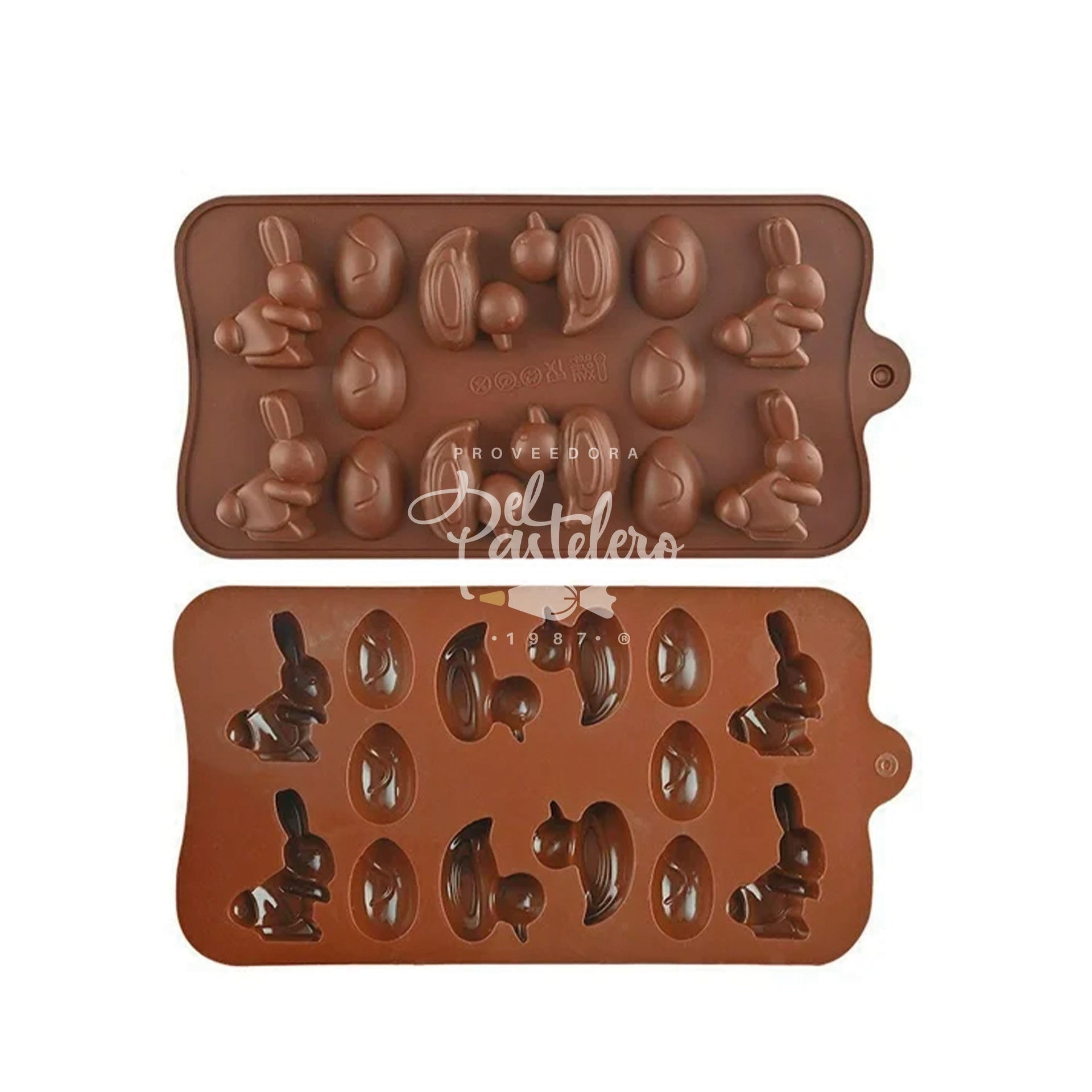 MOLDE SILICÓN CHOCOLATE PASCUA 14 CAVIDADES ALEGRIA 5-5273