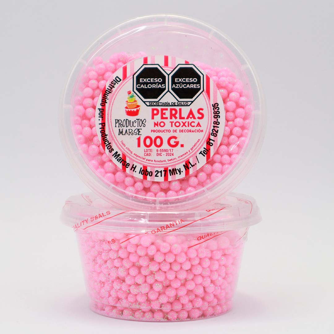 PERLA DIAMANTADA MEDIANA ROSA CHICLE 100 GR MARSE PD041