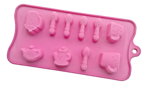MOLDE SILICÓN JUEGO DE TE 10 CAVIDADES ALEGRIA 5-5326