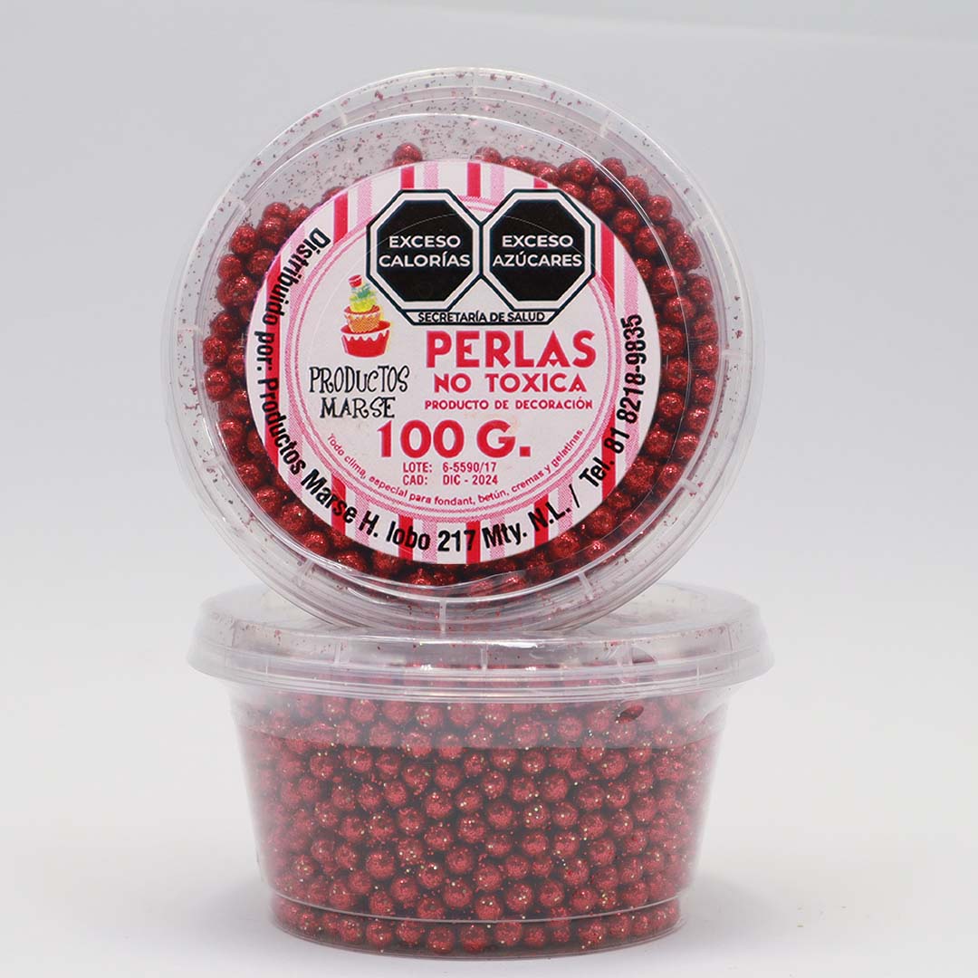 PERLA DIAMANTADA MEDIANA ROJO 100 GR MARSE PDROM001