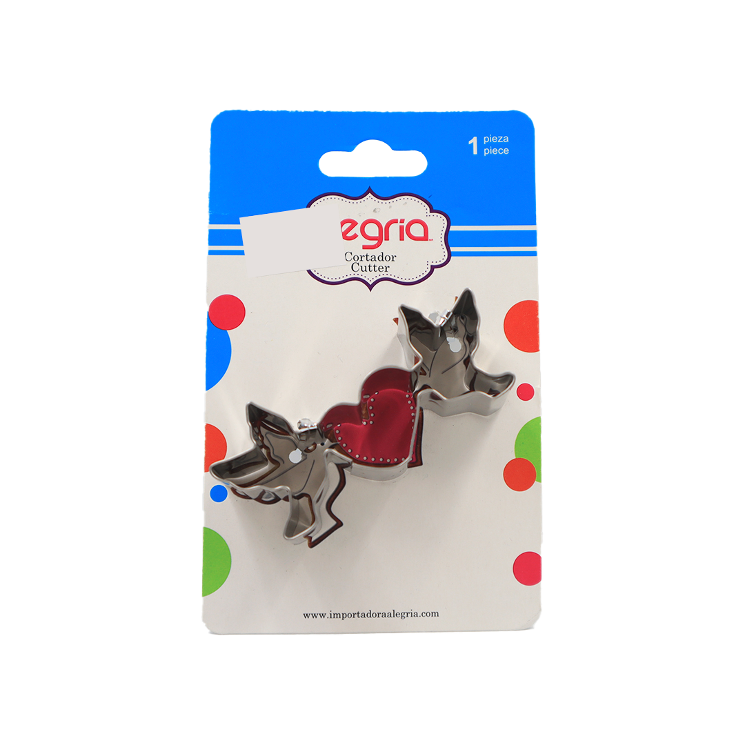 CORTADOR GALLETAS METALICO PALOMAS CORAZÓN 7.5 CM