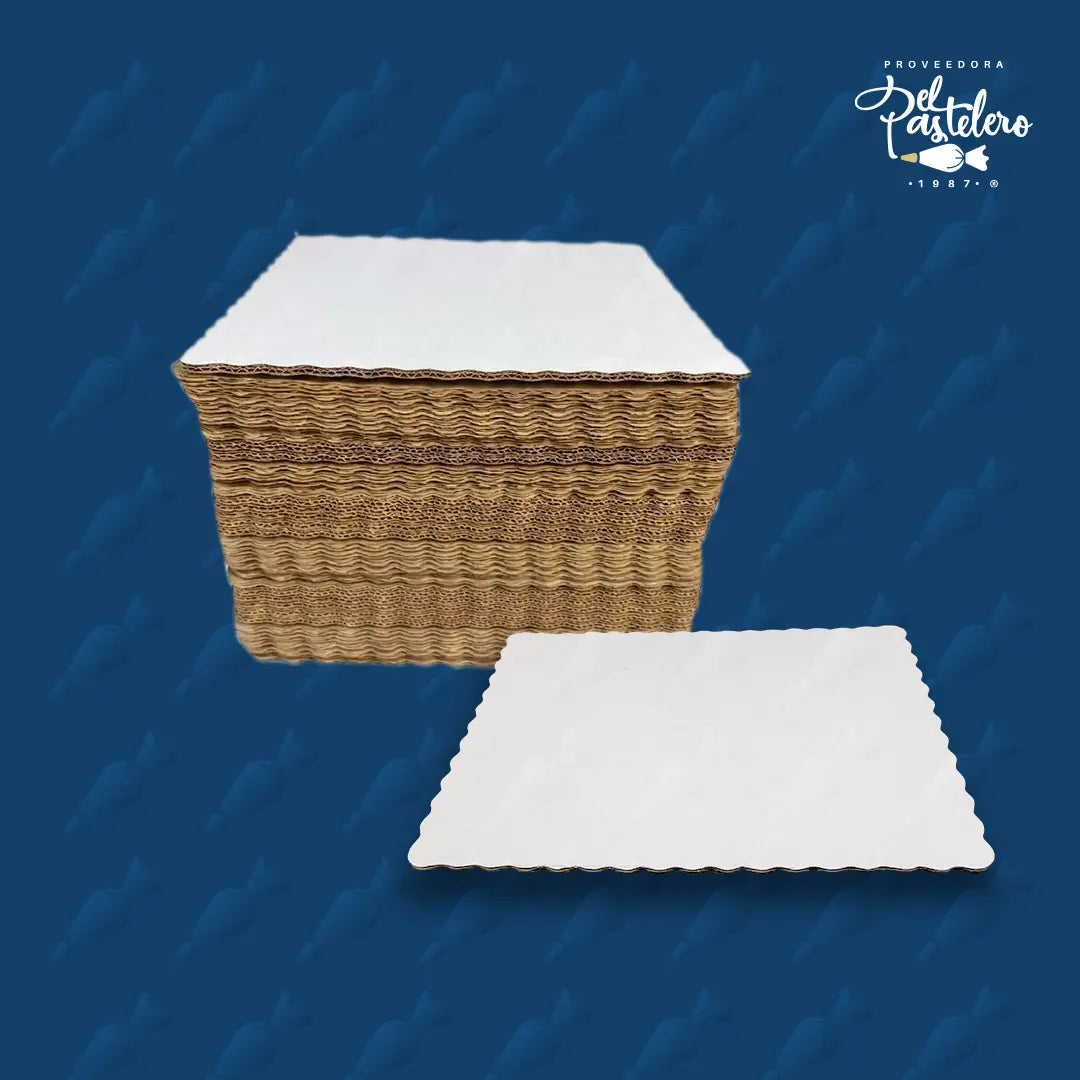 BASE DE CARTON RECTANGULAR 30 X 40 CM BLANCO PAQUETE 50 PIEZAS
