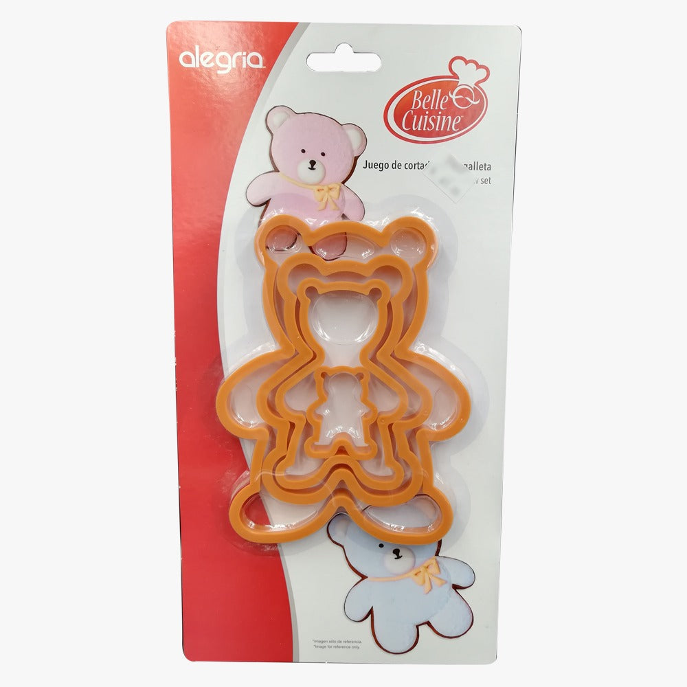 CORTADOR GALLETAS PLASTICO OSOS 4 PIEZAS ALEGRIA