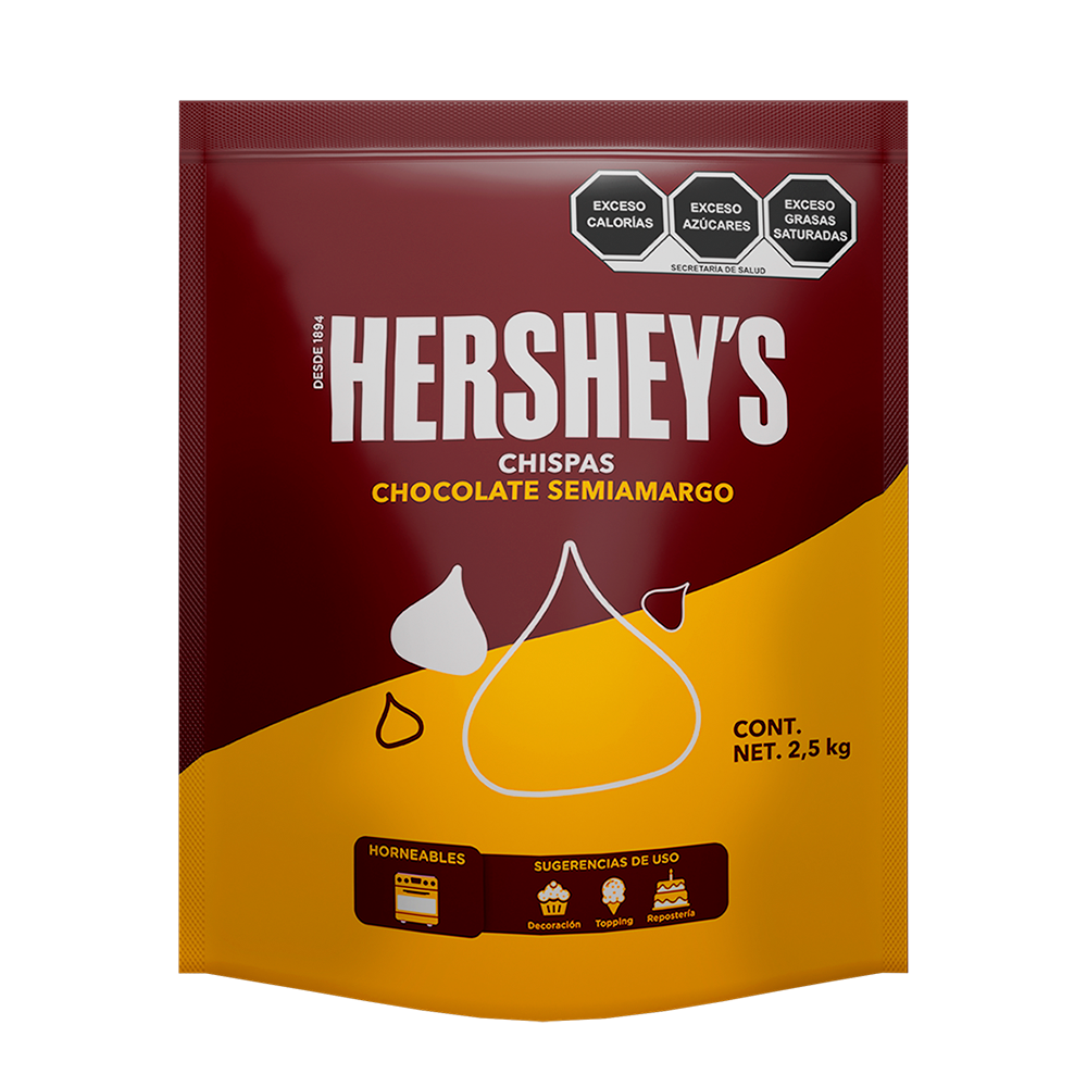CHOCOLATE MINI KISSES SEMI AMARGO BOLSA 2.5 KG HERSHEY'S
