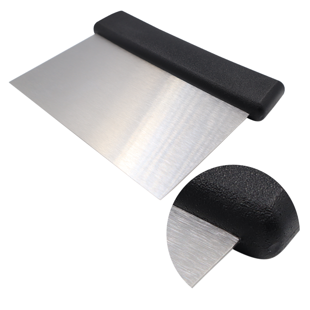 RASPA DE ACERO INOXIDABLE MANGO NEGRO GRANDE RAFMEX