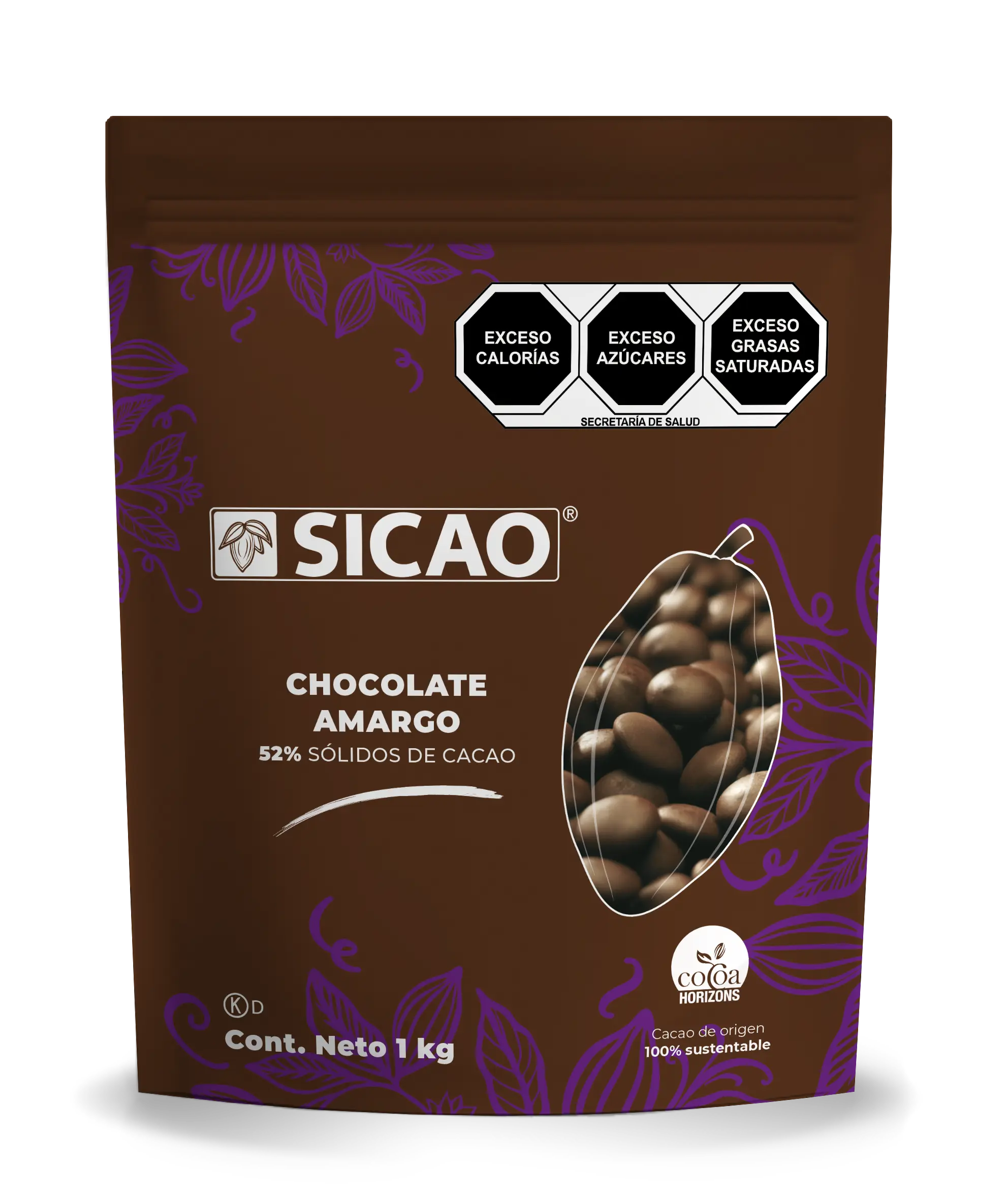 SICAO REAL CHOCOLATE SEMIAMARGO 52% BOLSA 1 KG