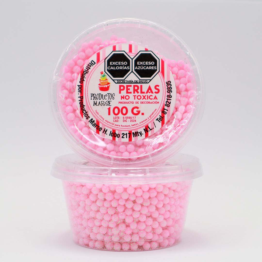 PERLA DIAMANTADA MEDIANA ROSA BEBE 100 GR MARSE PD014
