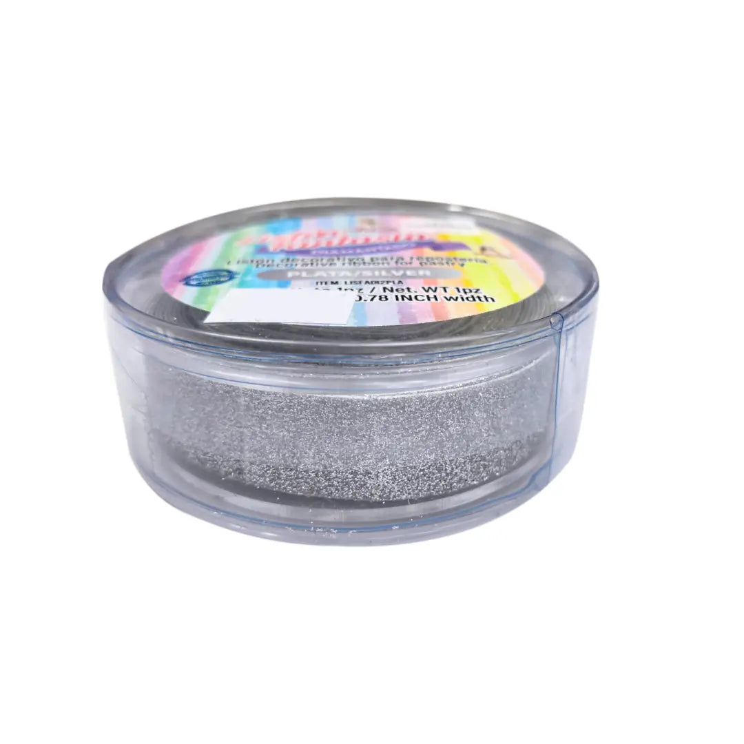 LISTON FANTASIA DIAMANTADO PLATA 2 CM LISFADI2PLA-840
