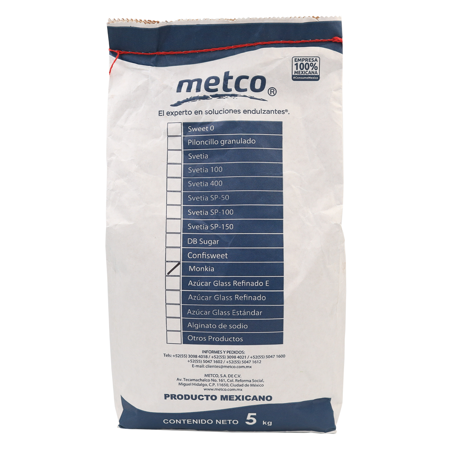 MONKIA ENDULZANTE SIN CALORIAS SACO 5 KG METCO