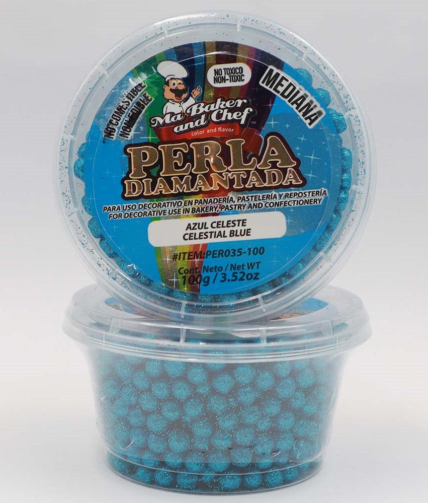 PERLA DIAMANTADA MEDIANA AZUL CELESTE MA BAKER