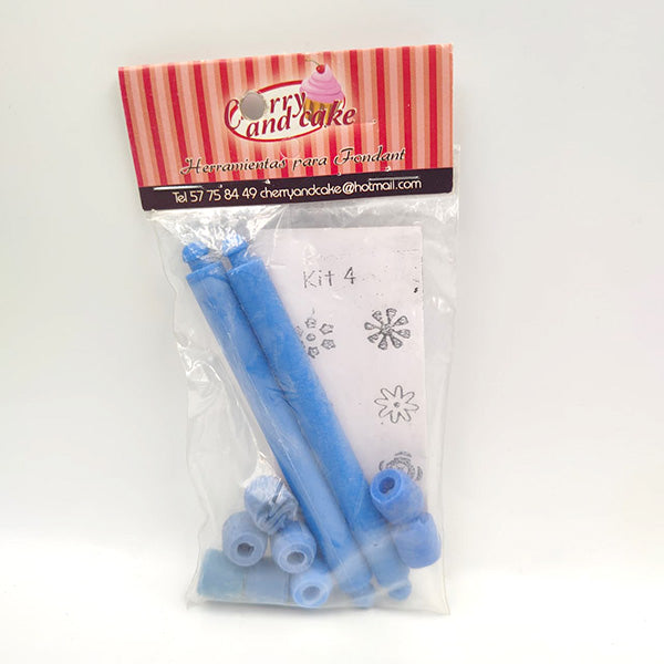 SELLO PARA FONDANT 10 PIEZAS 2 SOPORTES 8 FIGURAS 1CM