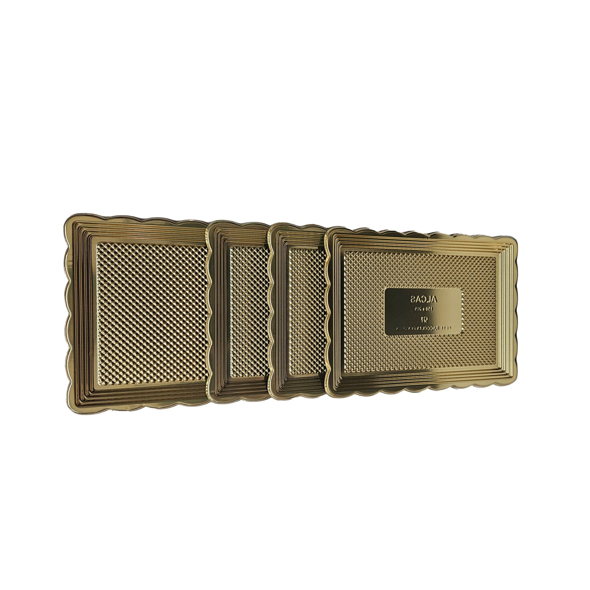CHAROLA PLASTICO DORADA RECTANGULAR 15X40CM ALEGRIA
