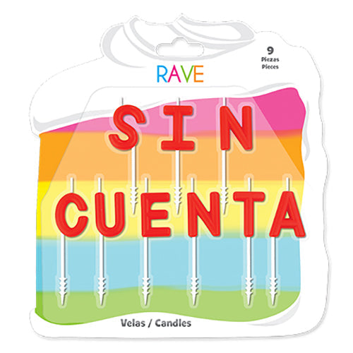 VELA PALILLO SIN CUENTA ROJA 9 PIEZAS ALEGRIA