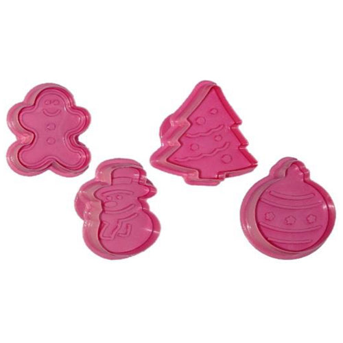 CORTADOR GALLETAS EYECTOR NAVIDAD 4 PIEZAS ALEGRIA