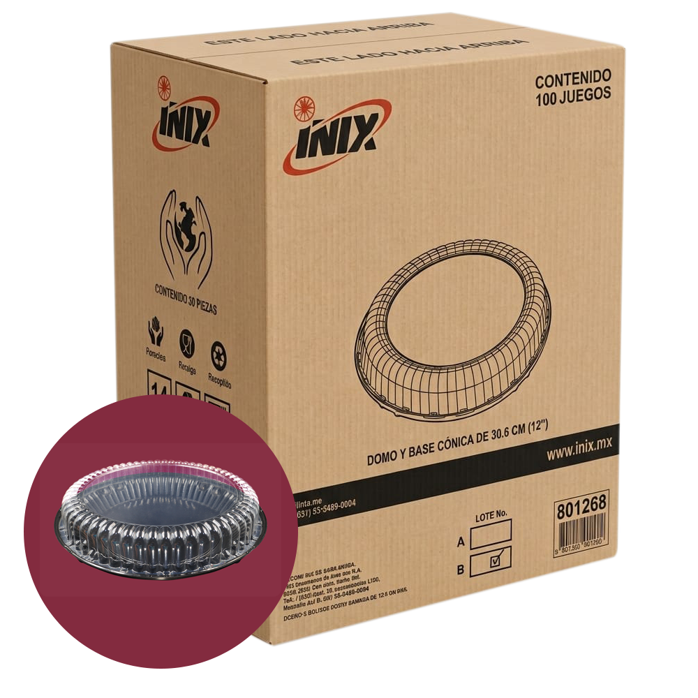 DOMO PARA PAY 12" 30 CM CAJA C-100 INIX BD1268