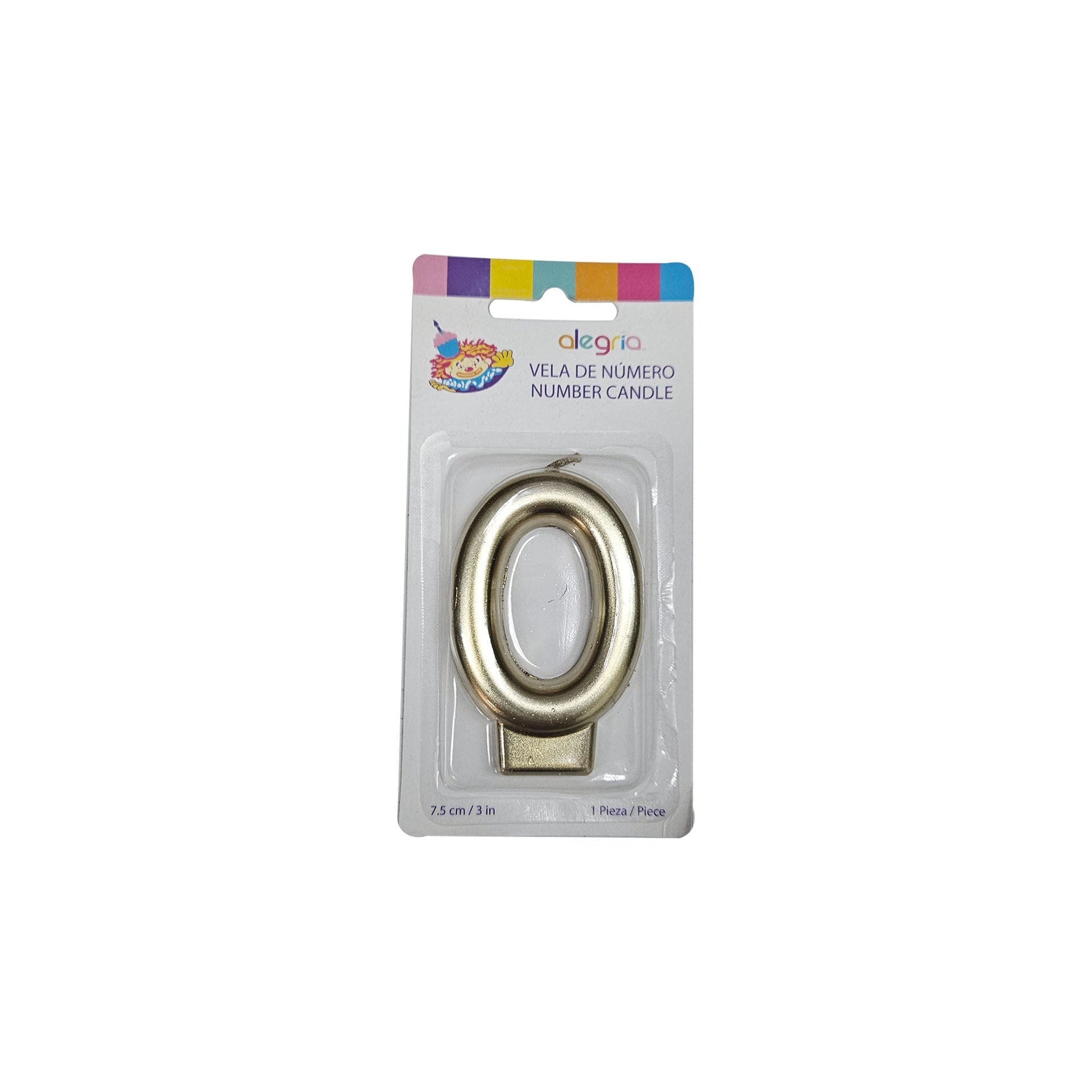 VELA CERA DORADA # 0 TAMAÑO 7.5 CM