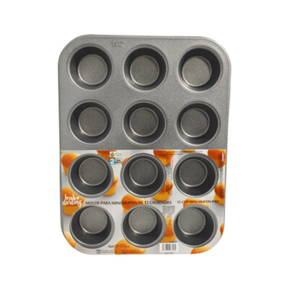 CHAROLA MINI MUFFIN 12 CAVIDADES BAKE DARLING