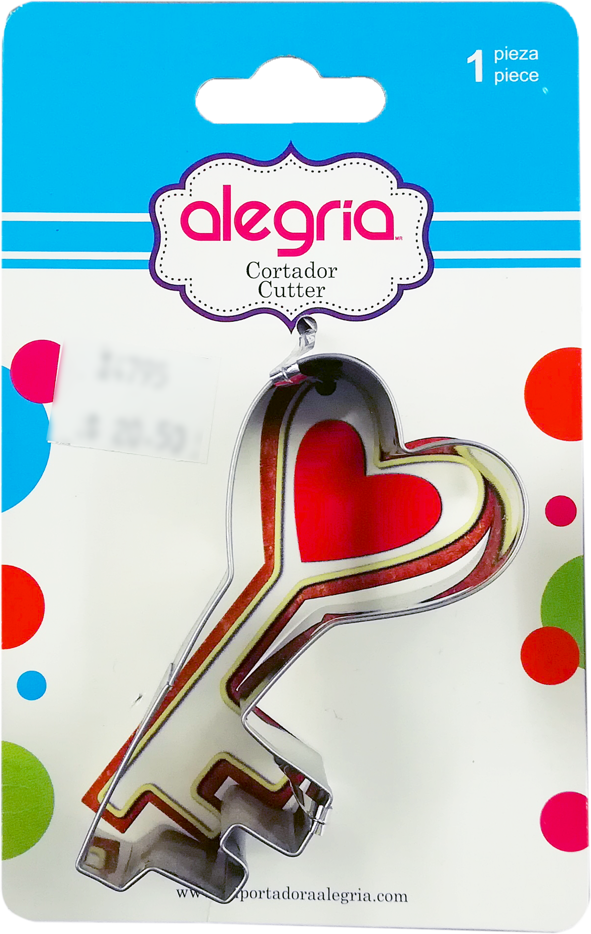 CORTADOR GALLETAS METALICO LLAVE CORAZÓN 7.5CM