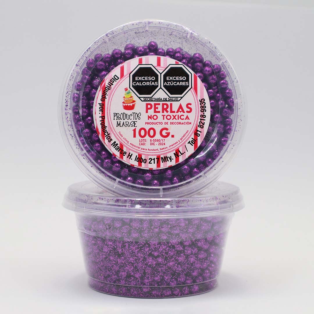 PERLA DIAMANTADA MEDIANA MORADO 100 GR MARSE PD044