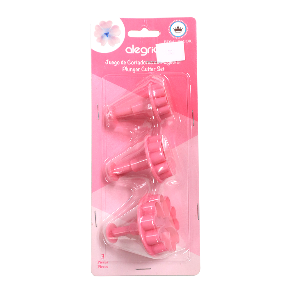 CORTADOR EYECTOR PLASTICO FONDANT TREBOL 3 PIEZAS