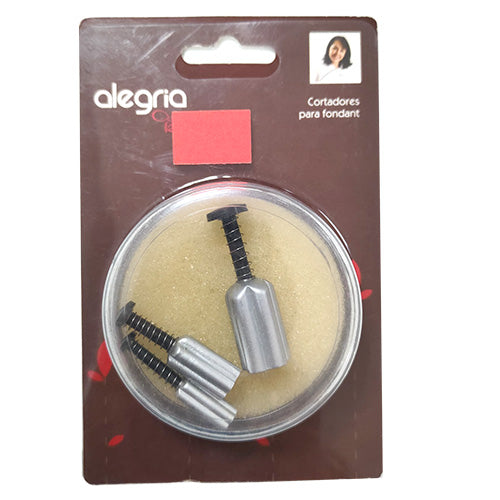 CORTADOR EYECTOR METALICO FONDANT FLOR 3 PIEZAS