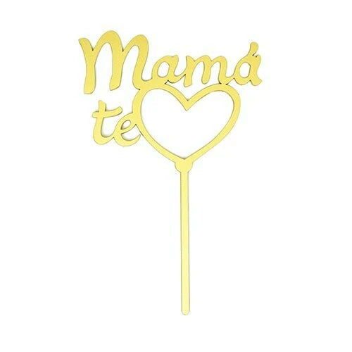 LETRERO GRANDE MAMA TE AMO ORO BAKE DARLING