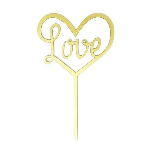 LETRERO GRANDE CORAZON LOVE ORO BAKE DARLING