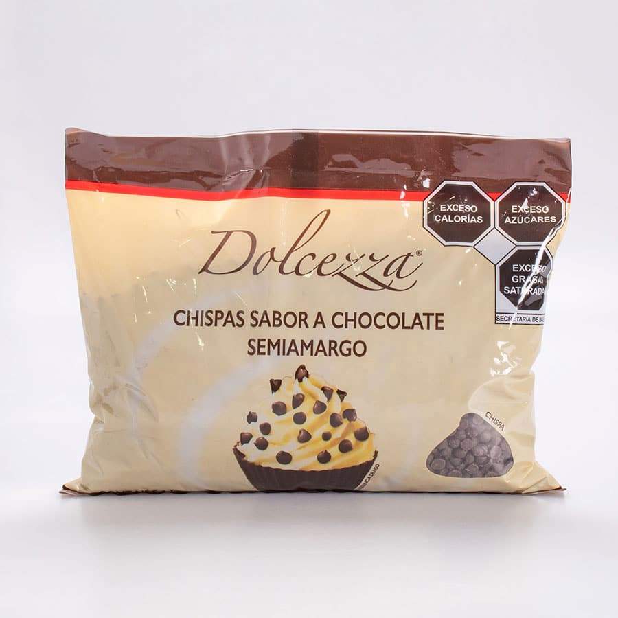 CHISPAS SABOR CHOCOLATE SEMIAMARGO BOLSA 1 KG DOLCEZZA