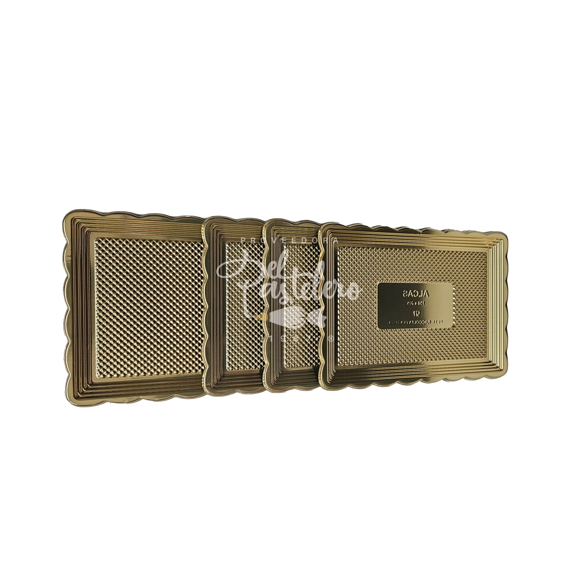 CHAROLA DORADA PLASTICO RECTANGULAR 15X30 ALEGRIA