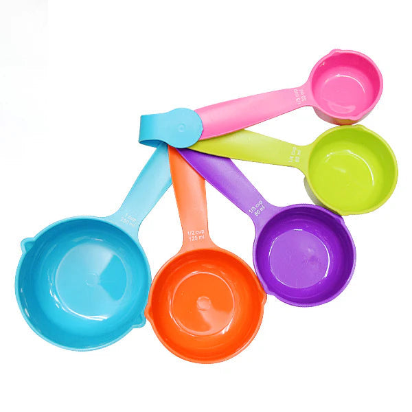 TAZAS MEDIDORAS COLORES PLASTICO 5 PIEZAS ALEGRIA TOL000984