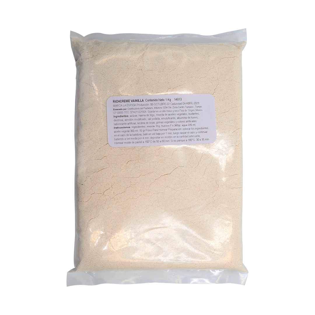 HARINA PREPARADA MIX RICHCREME VAINILLA 1 KG ESPIGA
