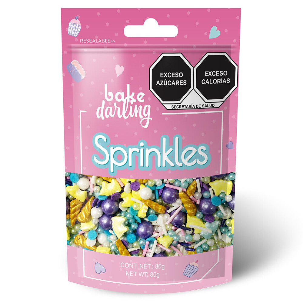 SPRINKLES UNICORNIO PURPURA 80 GR BAKE DARLING