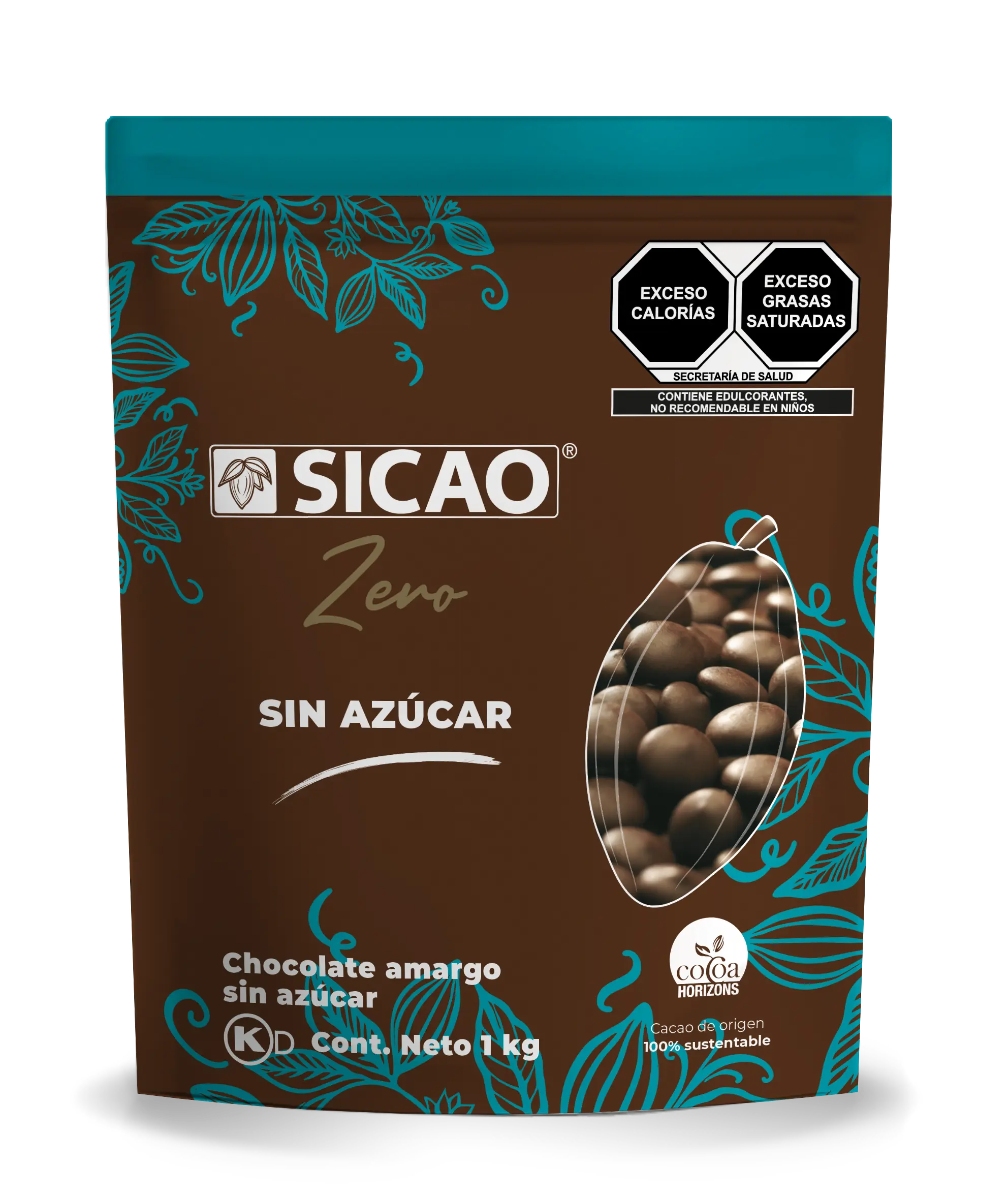 SICAO REAL CHOCOLATE SIN AZUCAR 56% BOLSA 1 KG