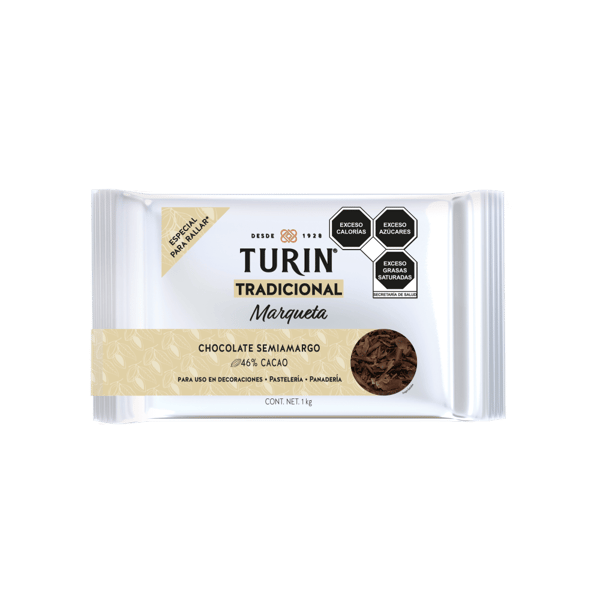 MARQUETA CHOCOLATE SEMIAMARGO 1 KG TURIN