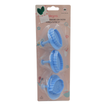 CORTADOR EYECTOR PLASTICO FONDANT HOJA CLASICA FONDANT 3 PIEZAS GRANDE 63-102